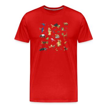 die drei Forscher in Brasilien - Männer Premium Bio T-Shirt - Rot - Vorne - Damien (186cm)