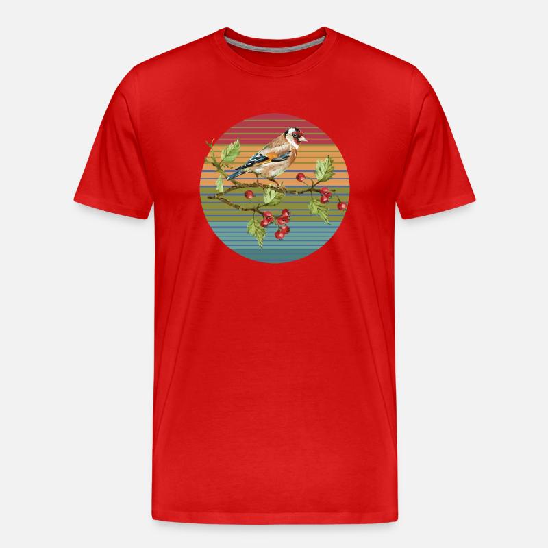 Bunter Vogel - Männer Premium Bio T-Shirt - Rot