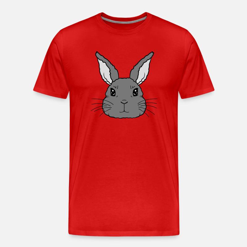 Mignon petit visage de lapin - T-shirt bio Premium Homme - rouge