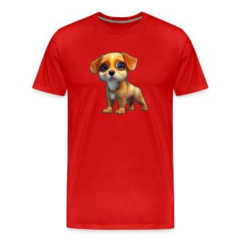 Chiot 3 - T-shirt bio Premium Homme - rouge - Devant - Damien (186cm)