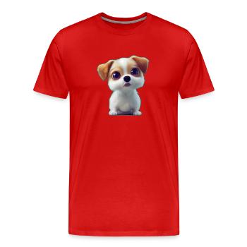 Welpe 1 - Männer Premium Bio T-Shirt - Rot - Vorne - Damien (186cm)