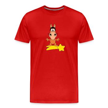STERNSCHNUPPE - PFERD - PONY - TIER - Männer Premium Bio T-Shirt - Rot - Vorne - Damien (186cm)