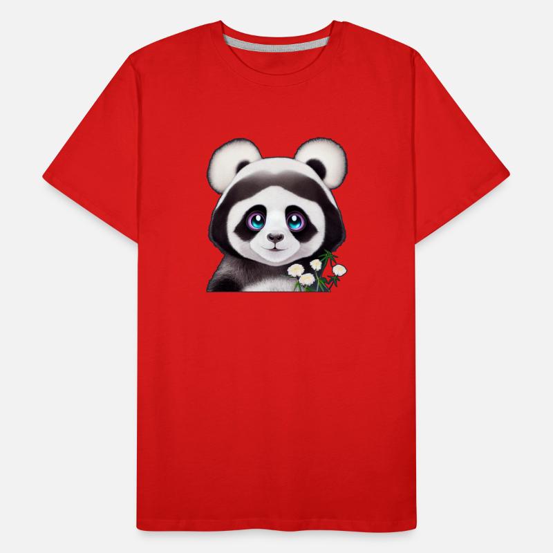 Panda aux fleurs T-shirt bio Premium Homme