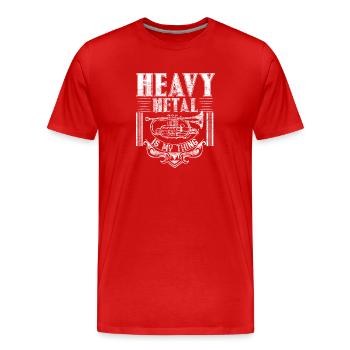 Trompette Instrument à vent Musique Idée Cadeau - T-shirt bio Premium Homme - rouge - Devant - Damien (186cm)