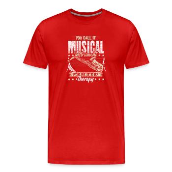 Saxophone Instrument à vent Musicien Idée cadeau - T-shirt bio Premium Homme - rouge - Devant - Damien (186cm)
