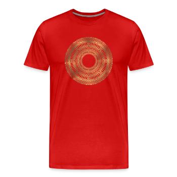 MANDALA 027 - T-shirt bio Premium Homme - rouge - Devant - Damien (186cm)