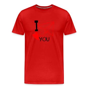I love you - Männer Premium Bio T-Shirt - Rot - Vorne - Damien (186cm)