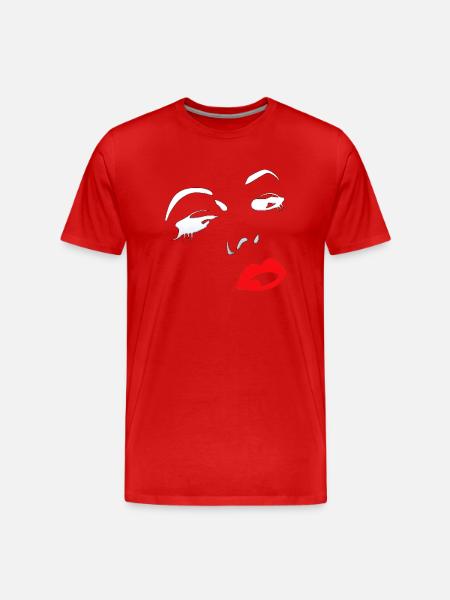 women face face love - Men's Premium Organic T-Shirt - red