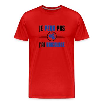 JE PEUX PAS J'AI BRICOLAGE - T-shirt bio Premium Homme - rouge - Devant - Damien (186cm)