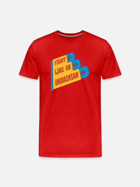 fight like ukrainians quote - Men's Premium Organic T-Shirt - red