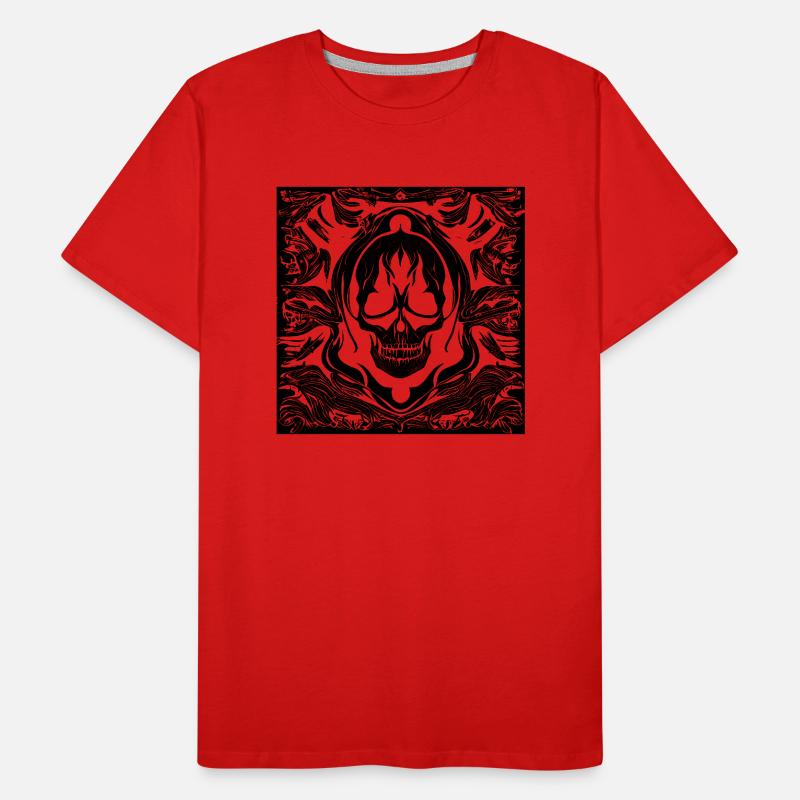 Halloween- oder Horror- Totenschädel mit Ornamente Männer Premium Bio T-Shirt