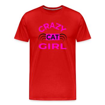 Chat - T-shirt bio Premium Homme - rouge - Devant - Damien (186cm)