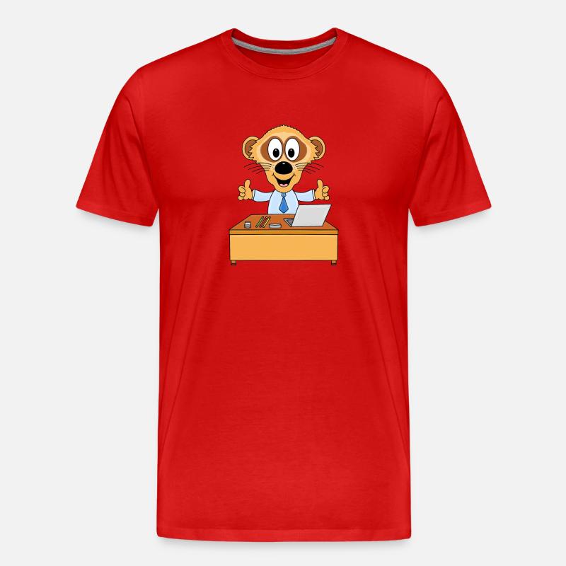 ERDMÄNNCHEN - ARBEIT - JOB - BERUF - MITARBEITER - Männer Premium Bio T-Shirt - Rot
