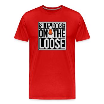 goose on the loose - Men's Premium Organic T-Shirt - red - Front - Damien (186cm)