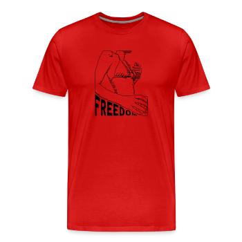 nous avons besoin de liberté - T-shirt bio Premium Homme - rouge - Devant - Damien (186cm)