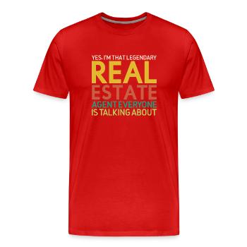 Real Estate Agent Broker Profession Real Estate - Men's Premium Organic T-Shirt - red - Front - Damien (186cm)