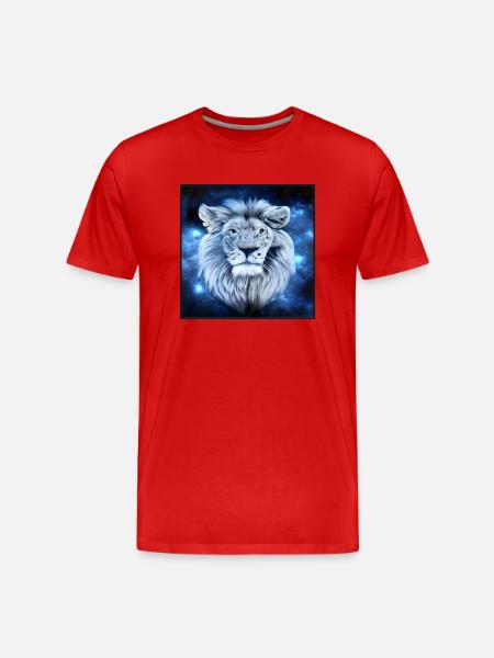 SURREAL LION 2 - Men's Premium Organic T-Shirt - red