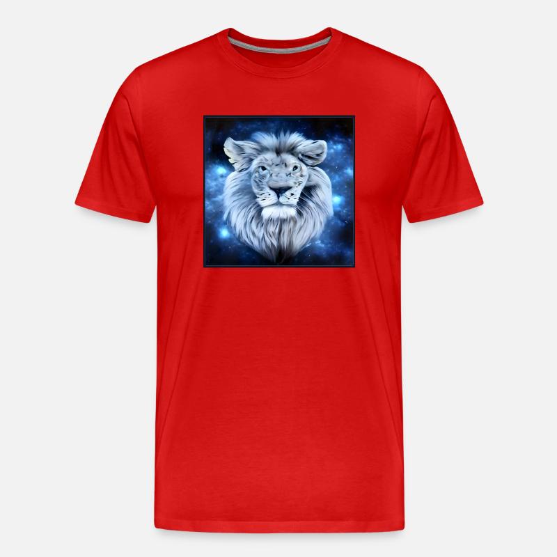 SURREALER LÖWE 2 - Männer Premium Bio T-Shirt - Rot