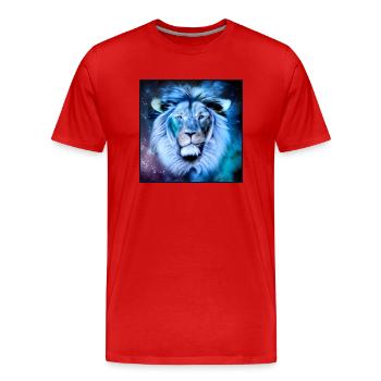 SURREAL LION 3 - Men's Premium Organic T-Shirt - red - Front - Damien (186cm)
