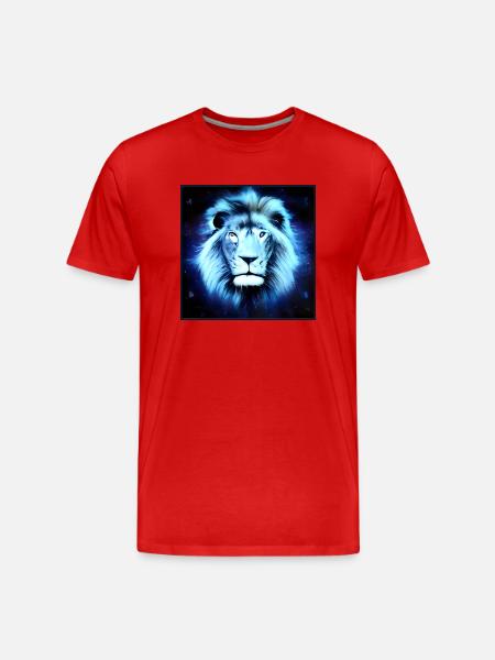 SURREAL LION 7 - Men's Premium Organic T-Shirt - red