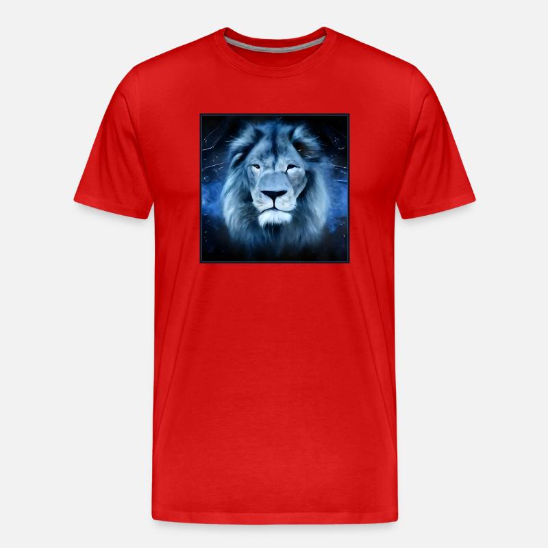 SURREALER LÖWE 8 - Männer Premium Bio T-Shirt - Rot