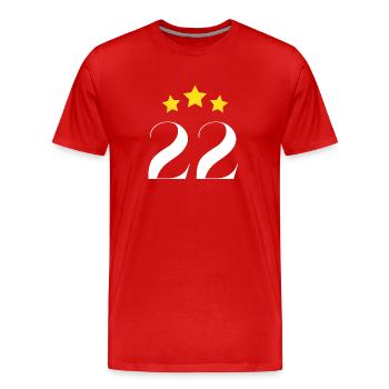 22. Jahrestag der Hauptrolle - Männer Premium Bio T-Shirt - Rot - Vorne - Damien (186cm)