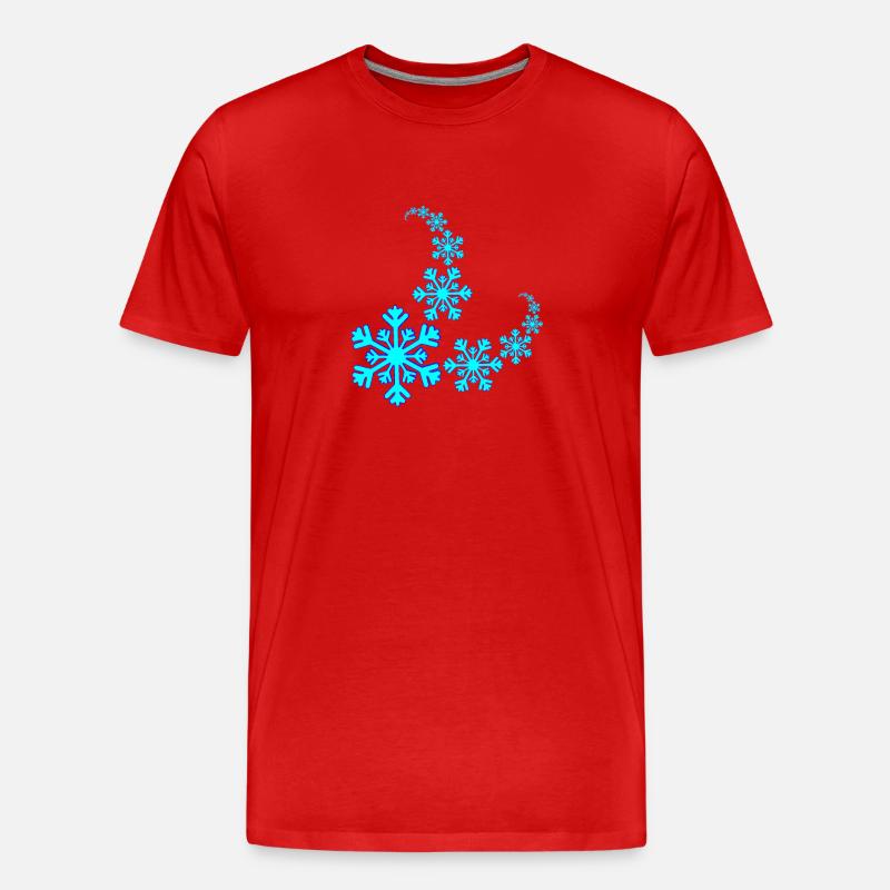 Schneeflocken-Spirale - Männer Premium Bio T-Shirt - Rot
