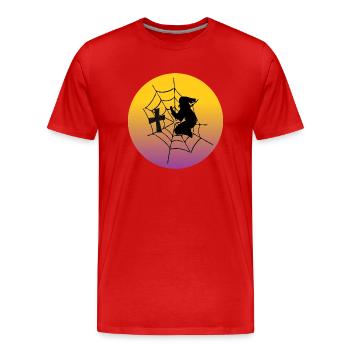 Hexenstunde - Halloween - Männer Premium Bio T-Shirt - Rot - Vorne - Damien (186cm)