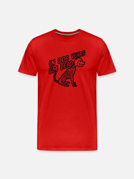 in dog years Dead - Men's Premium Organic T-Shirt - red