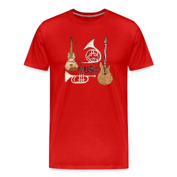 Musical instruments - Men's Premium Organic T-Shirt - red - Front - Damien (186cm)
