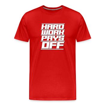 Motivation Success Positive Energy Motto - Men's Premium Organic T-Shirt - red - Front - Damien (186cm)