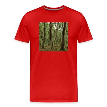 Les bois verts solitaires - T-shirt bio Premium Homme - rouge - Devant - Damien (186cm)