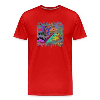 Kruste in der Höhle - Männer Premium Bio T-Shirt - Rot - Vorne - Damien (186cm)
