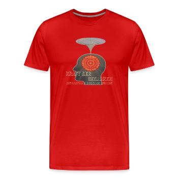 Kraft der Gedanken - Männer Premium Bio T-Shirt - Rot - Vorne - Damien (186cm)
