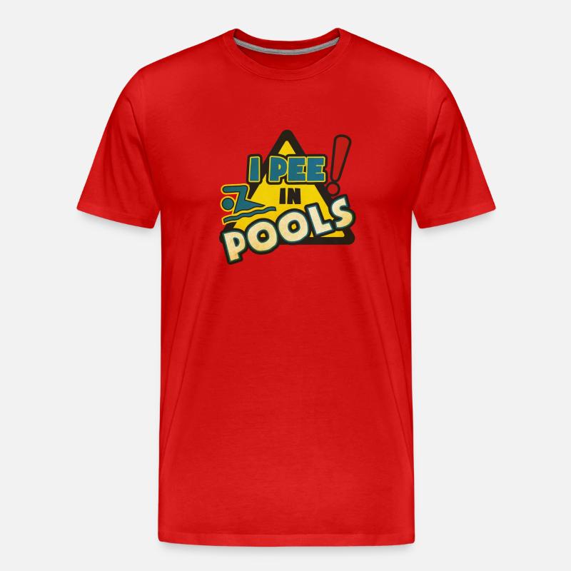 I Pee in Pools! - Männer Premium Bio T-Shirt - Rot