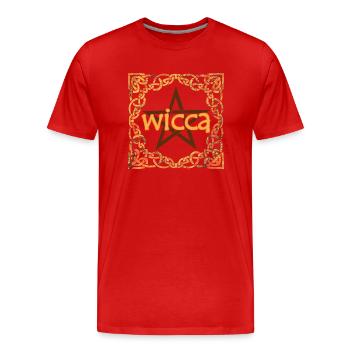 Cadre celtique wicca e 118 - T-shirt bio Premium Homme - rouge - Devant - Damien (186cm)