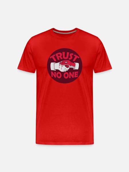 trust no one quote - Men's Premium Organic T-Shirt - red
