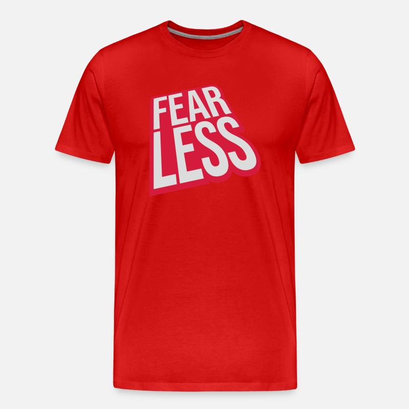 fearless Text Zitat Design - Männer Premium Bio T-Shirt - Rot
