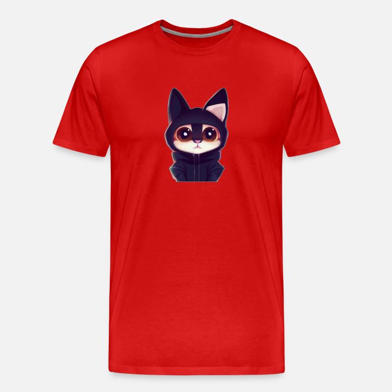 süße Katze 2 - Männer Premium Bio T-Shirt - Rot