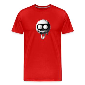 flying smilie - Men's Premium Organic T-Shirt - red - Front - Damien (186cm)