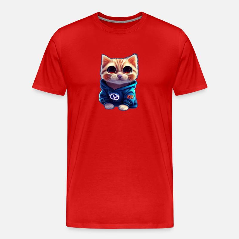 Baby Katze mit Pullover - Männer Premium Bio T-Shirt - Rot