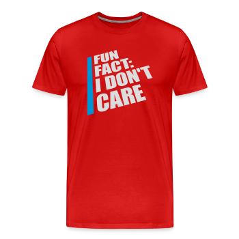 I dont care fact - Männer Premium Bio T-Shirt - Rot - Vorne - Damien (186cm)