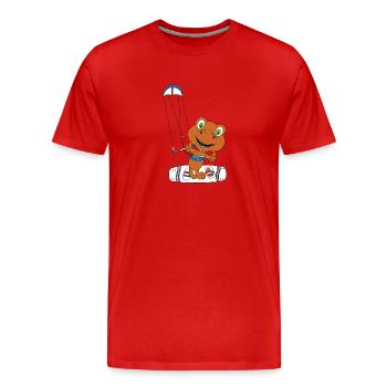 KITESURFER - KITER - KITE - DINO - KITESURFEN - Männer Premium Bio T-Shirt - Rot - Vorne - Damien (186cm)