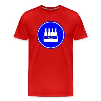 Caisse de bouteille de bière - T-shirt bio Premium Homme - rouge - Devant - Damien (186cm)