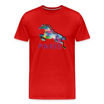Paris - T-shirt bio Premium Homme - rouge - Devant - Damien (186cm)