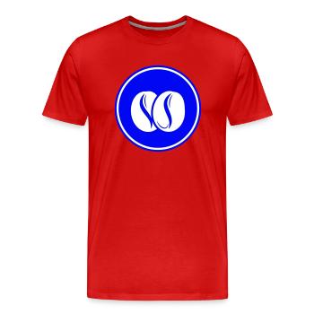 Kaffeebohne Symbol - Männer Premium Bio T-Shirt - Rot - Vorne - Damien (186cm)