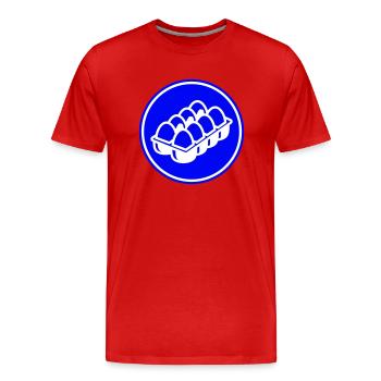 Eggs symbol - Men's Premium Organic T-Shirt - red - Front - Damien (186cm)
