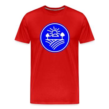 Farm Farmer - Men's Premium Organic T-Shirt - red - Front - Damien (186cm)