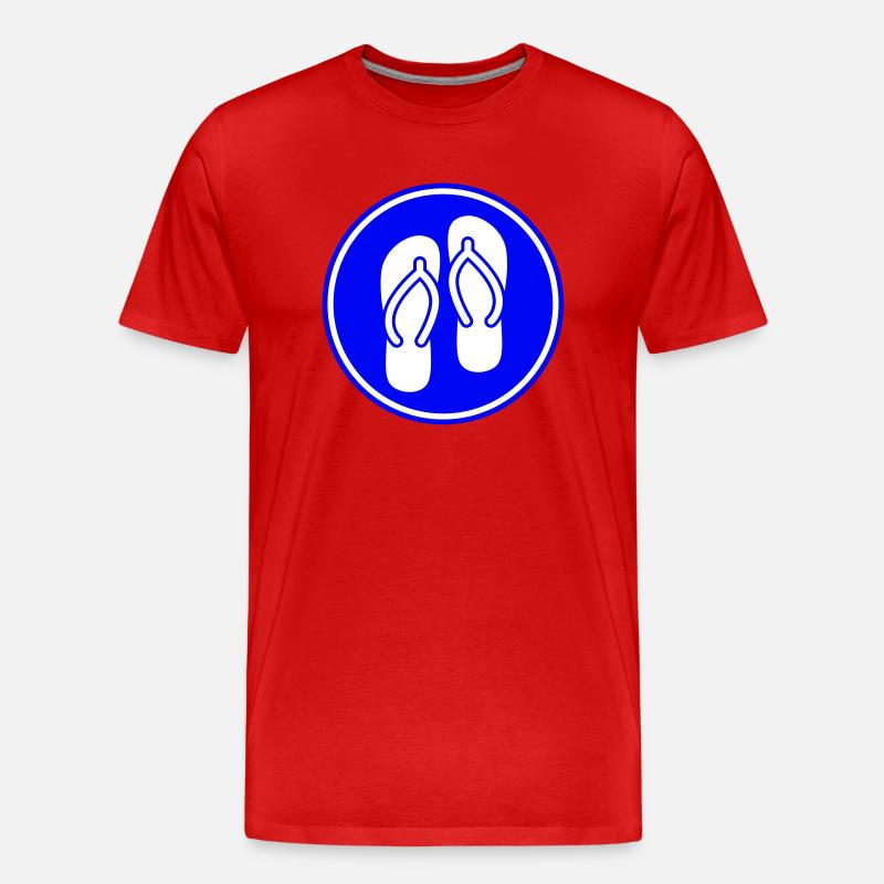 Badelatschen icon - Männer Premium Bio T-Shirt - Rot