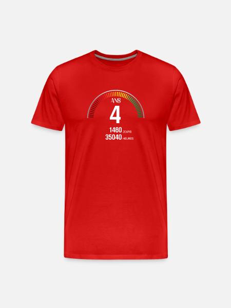 Anniversaire 4 ans Compteur - T-shirt bio Premium Homme - rouge